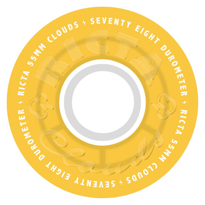 Ricta Wheels 55mm 78a Clouds Transparent Citrus White Skateboard Wheels