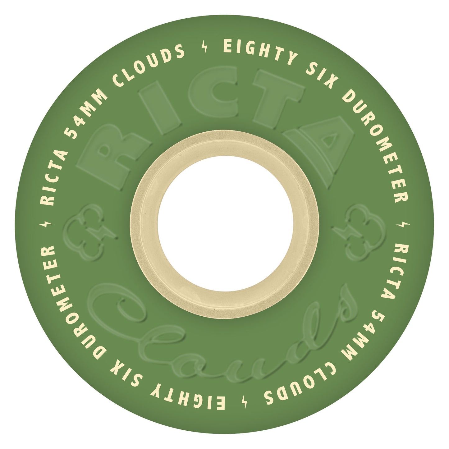 Ricta Wheels 54mm 86a Clouds Green Natural Skateboard Wheels