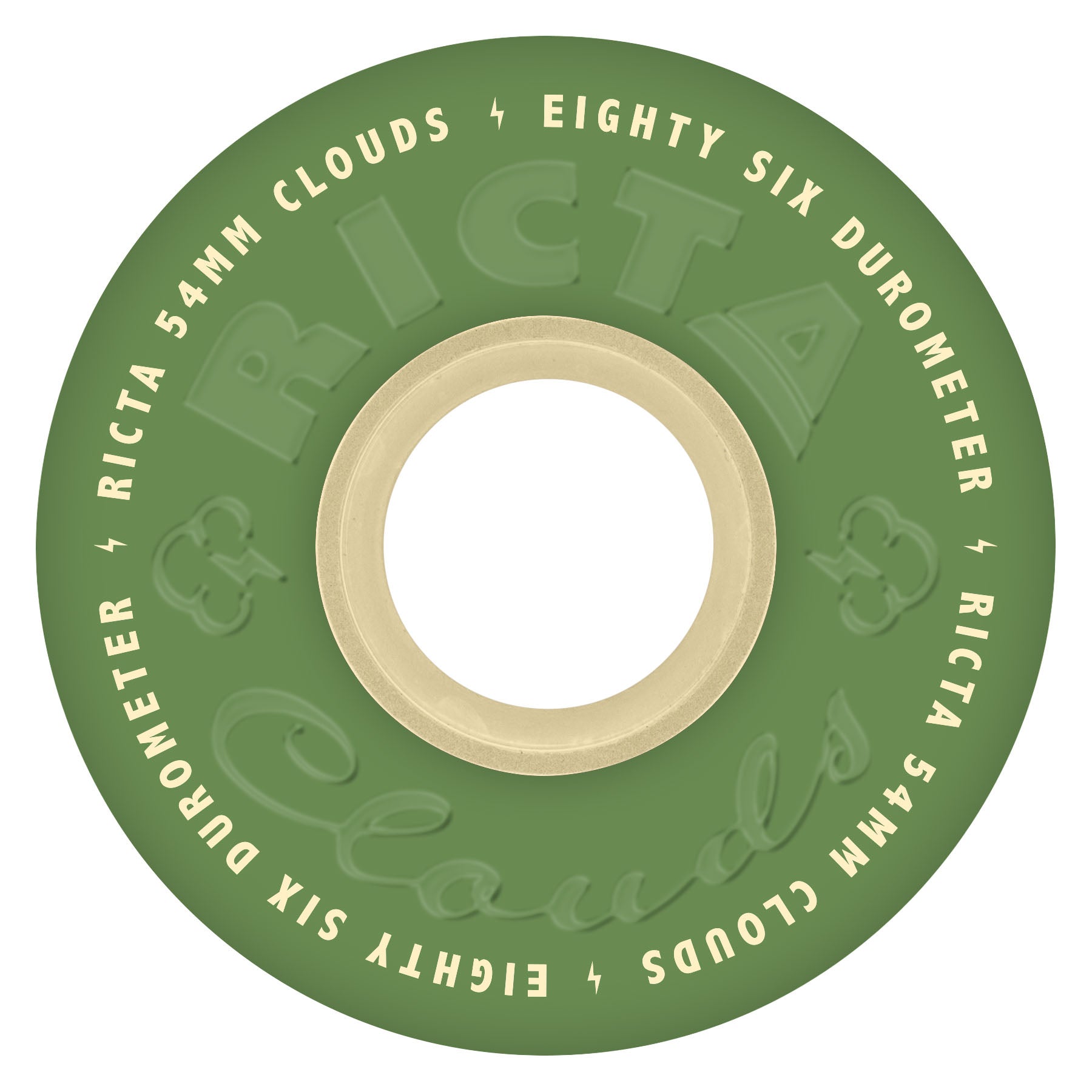 Ricta Wheels 54mm 86a Clouds Green Natural Skateboard Wheels