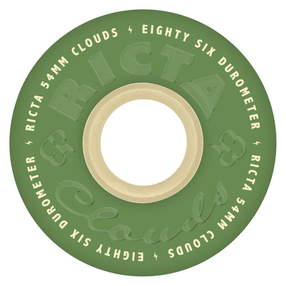 Ricta Wheels 54mm 86a Clouds Green Natural Skateboard Wheels