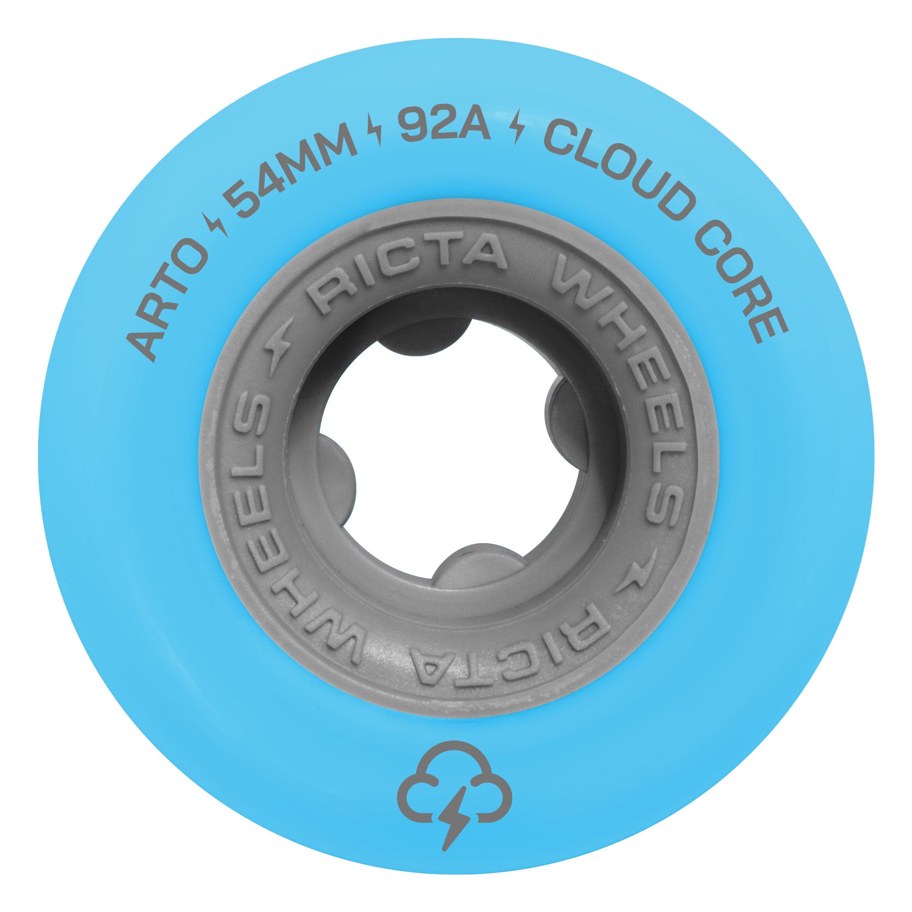 Ricta Wheels 54mm 92a Arto Saari Clouds Light Blue Asphalt Skateboard Wheels