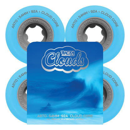 Ricta Wheels 54mm 92a Arto Saari Clouds Light Blue Asphalt Skateboard Wheels
