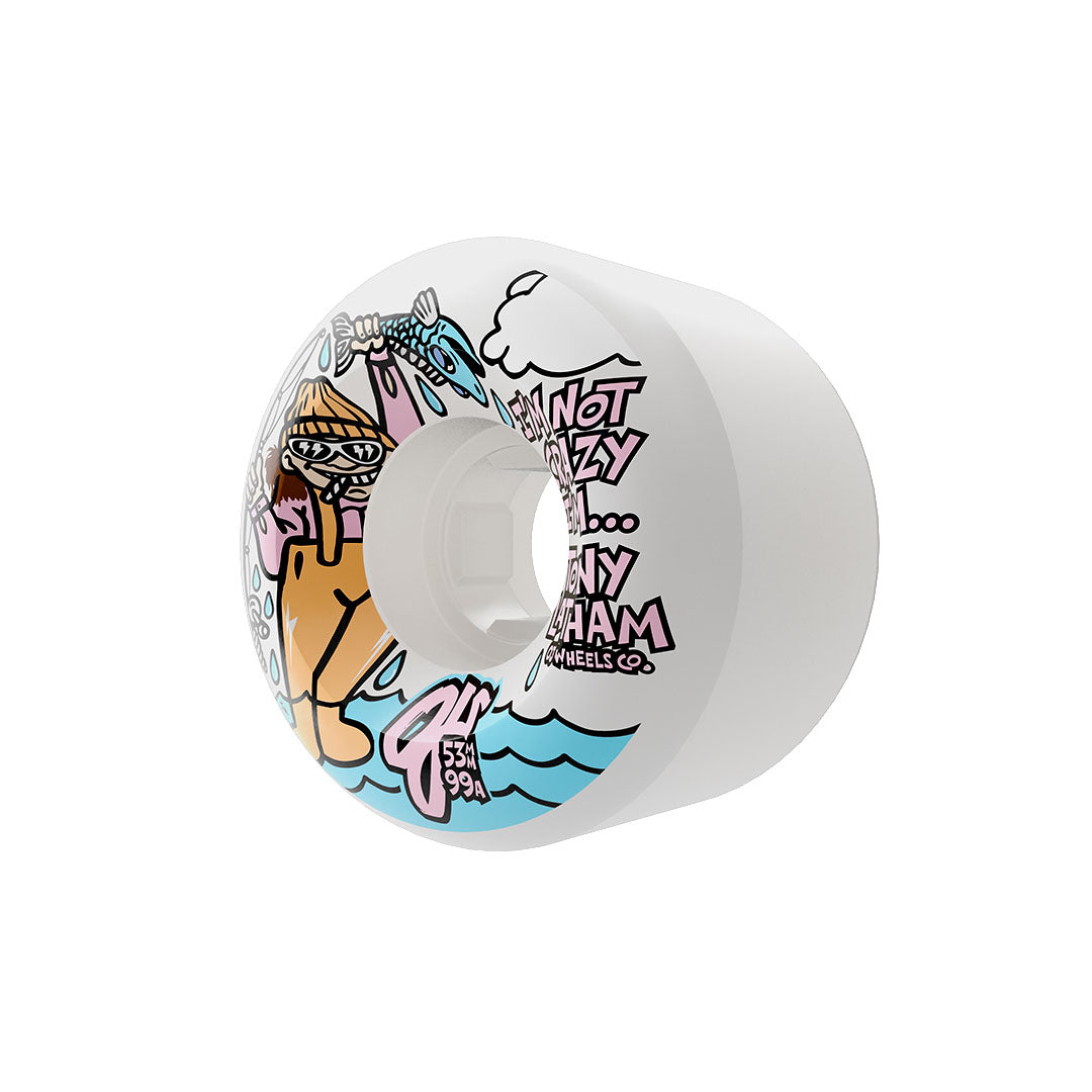 OJ Wheels 53mm 99a Tony Latham Elite White Full Combo Skate Wheels