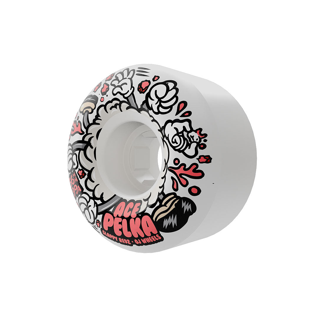 OJ Wheels 56mm 99a Ace Pelka Slappy Redz 2 Elite White Chubbies Skateboard Wheels
