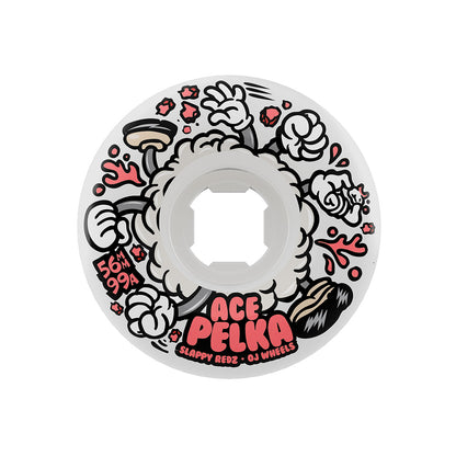OJ Wheels 56mm 99a Ace Pelka Slappy Redz 2 Elite White Chubbies Skateboard Wheels