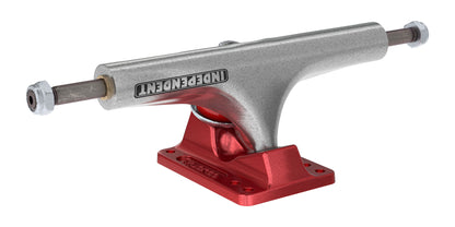 Independent Stage 4 Hollow Bar Logo Silver Ano Red Standard Skateboard Trucks (Set of 2)