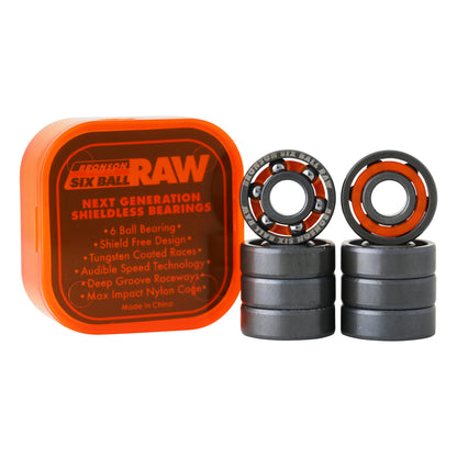Bronson Speed Co. 6-Ball Raw Skateboard Bearings