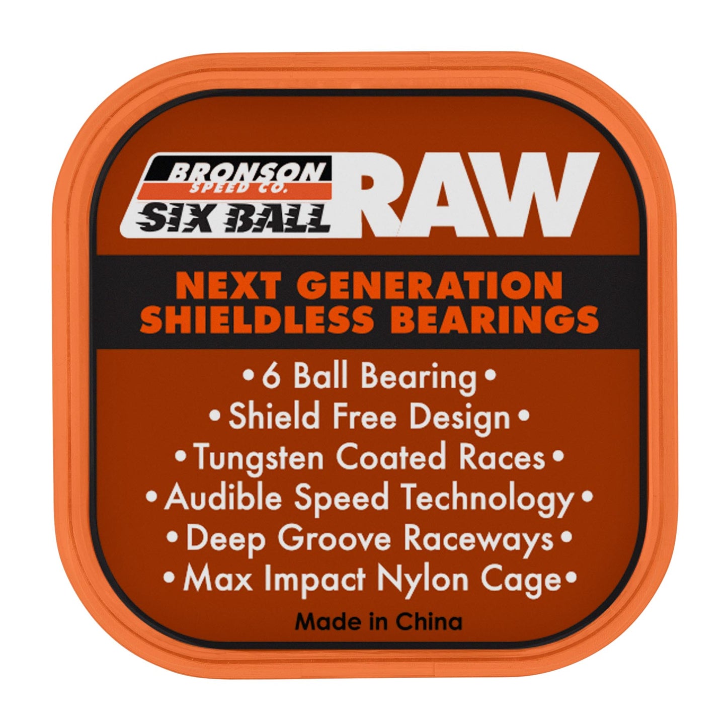Bronson Speed Co. 6-Ball Raw Skateboard Bearings