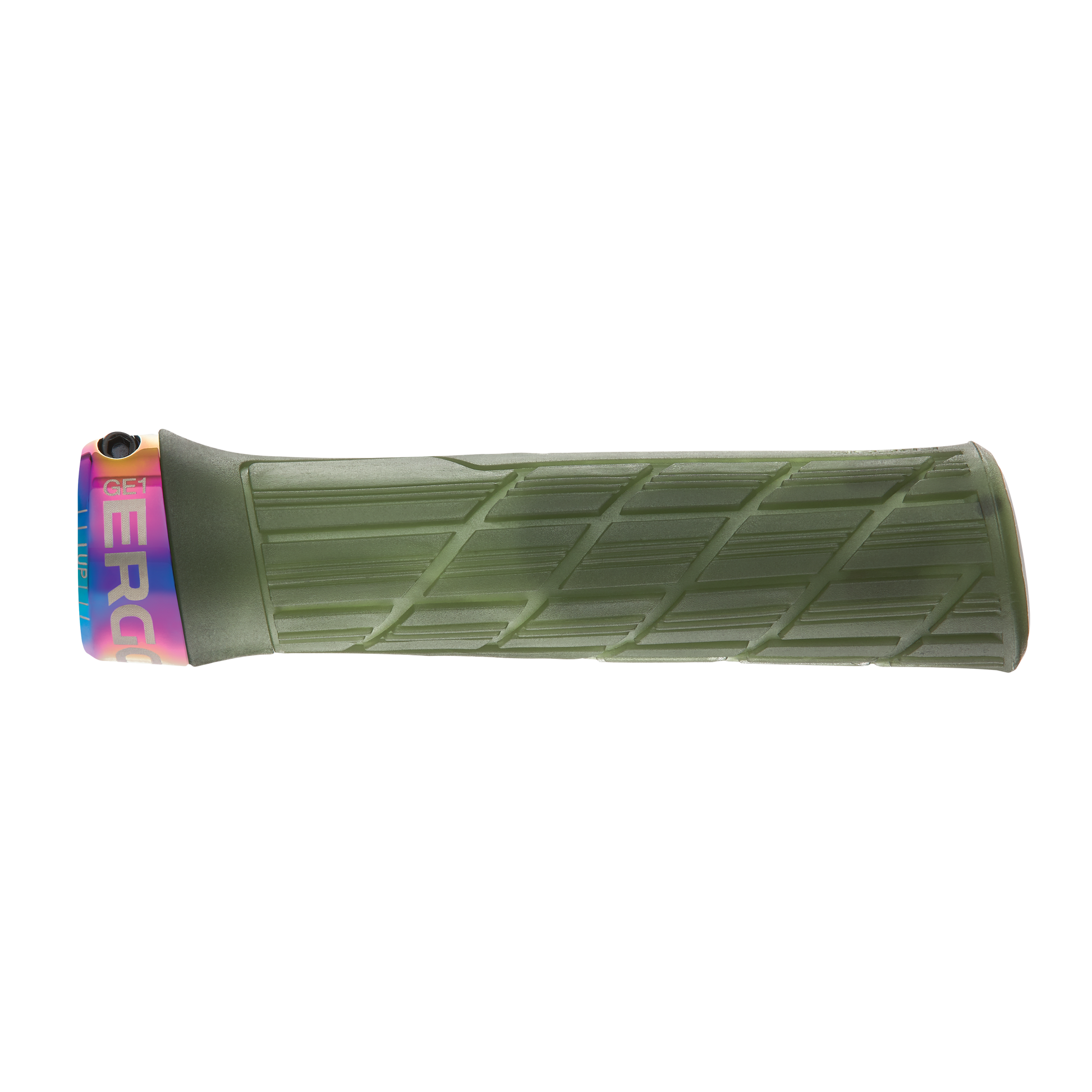 Ergon GE1 Evo Factory Slim Lock-On Mountain Bike Flat Bar Grips Frozen Moss Oil Slick