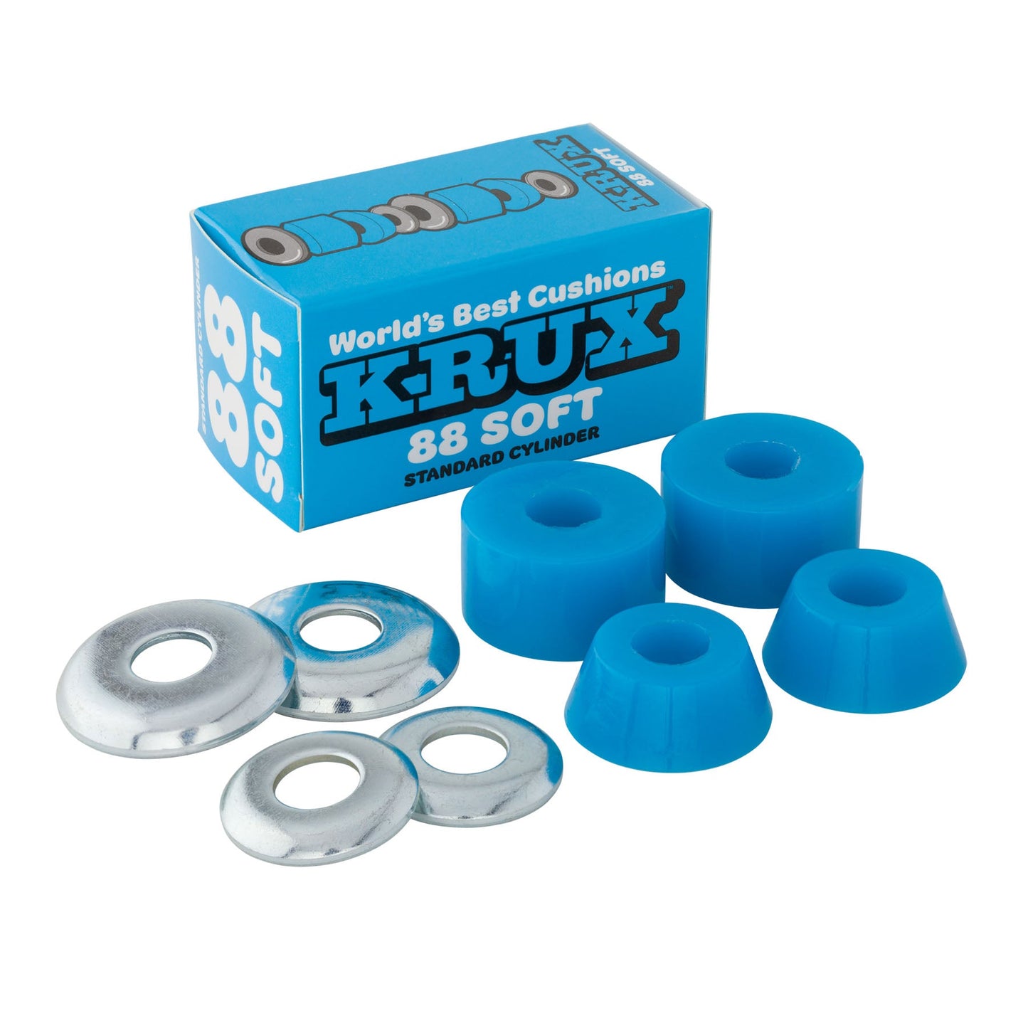 Krux Worlds Best Standard Cylinder Skateboard Truck Cushions Soft 88a Blue