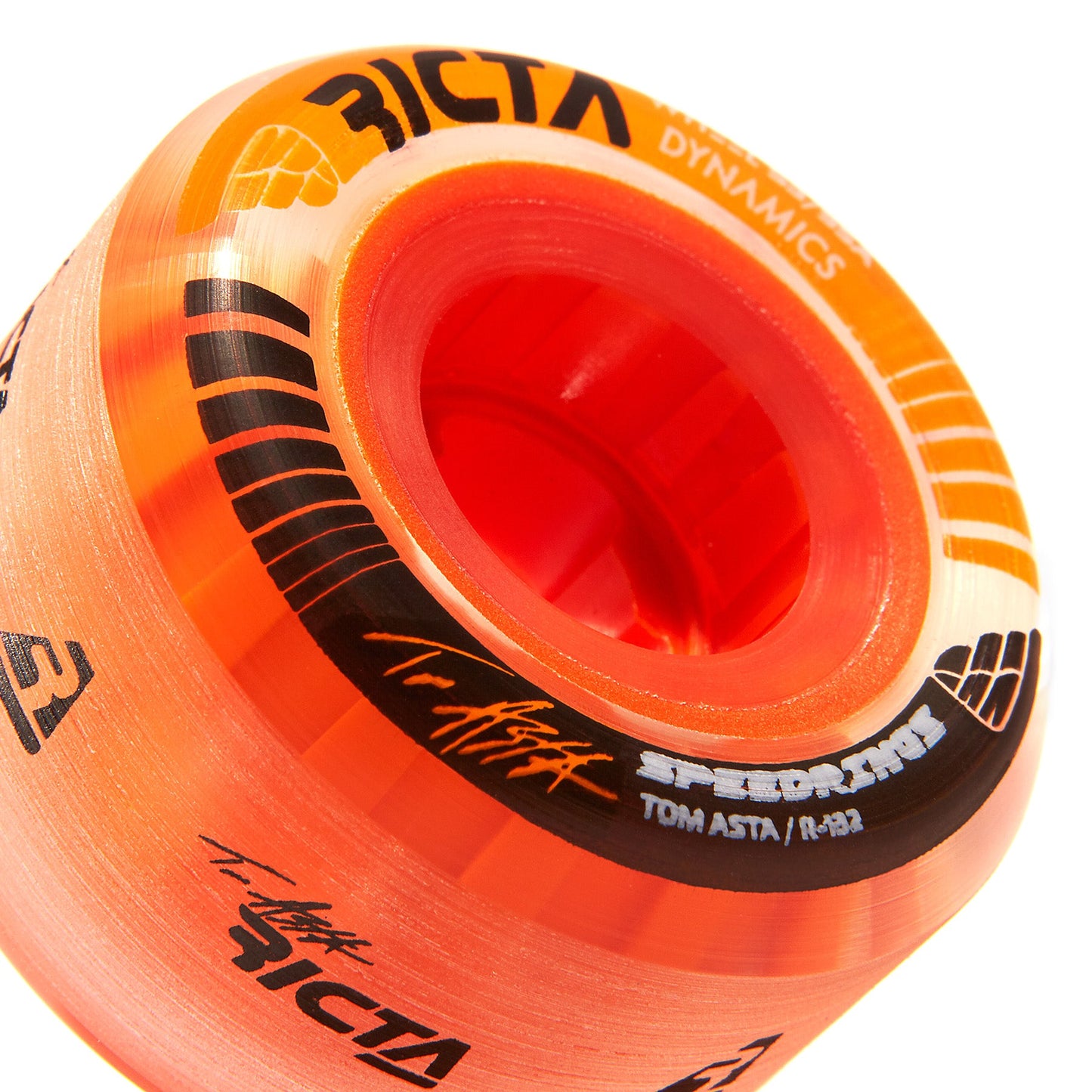 Ricta Wheels 53mm 95a Asta Speedrings Clear Orange Slim Skateboard Wheels