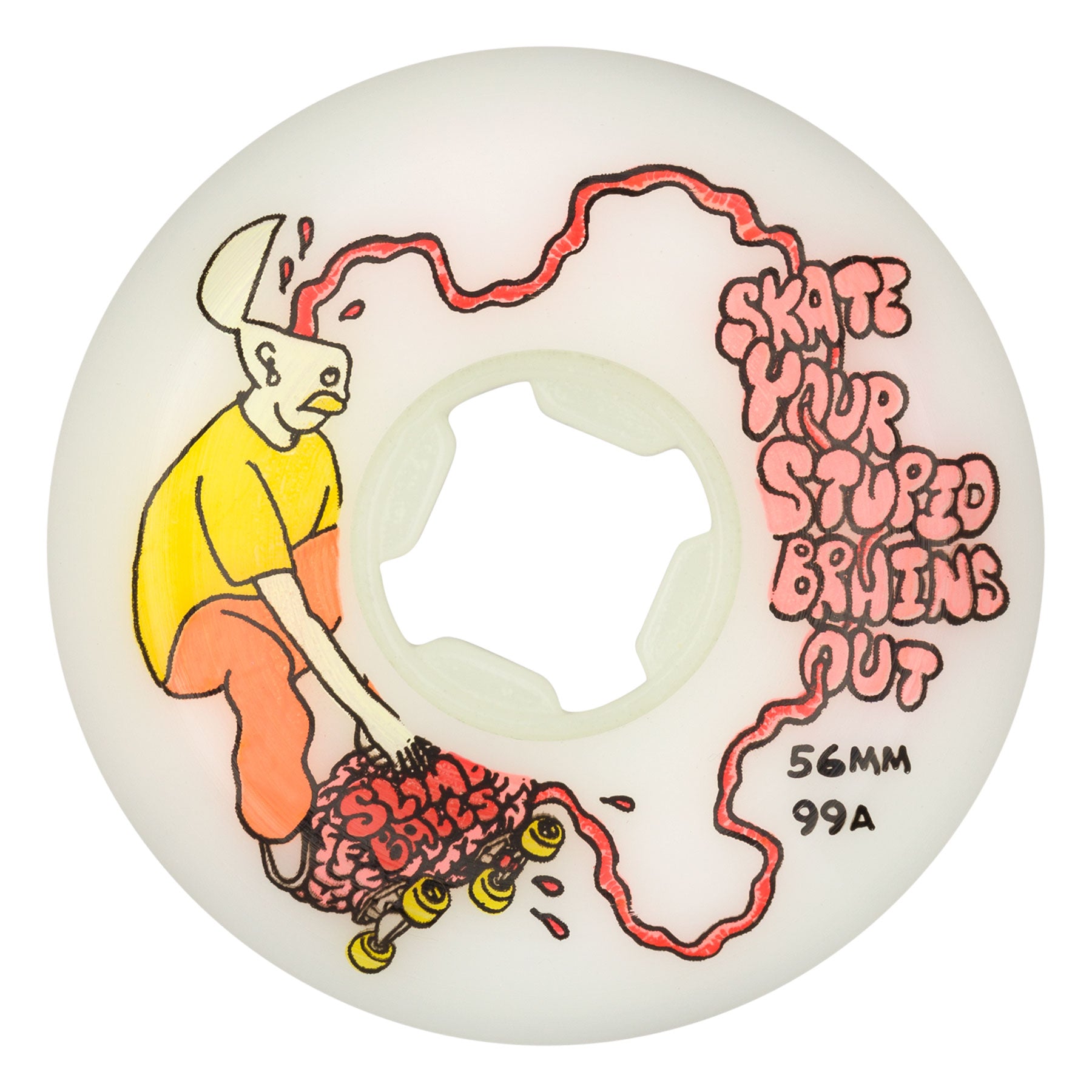 Slime Balls Wheels Stupid Brains Speed Balls White 56mm 99a Skateboard Wheels