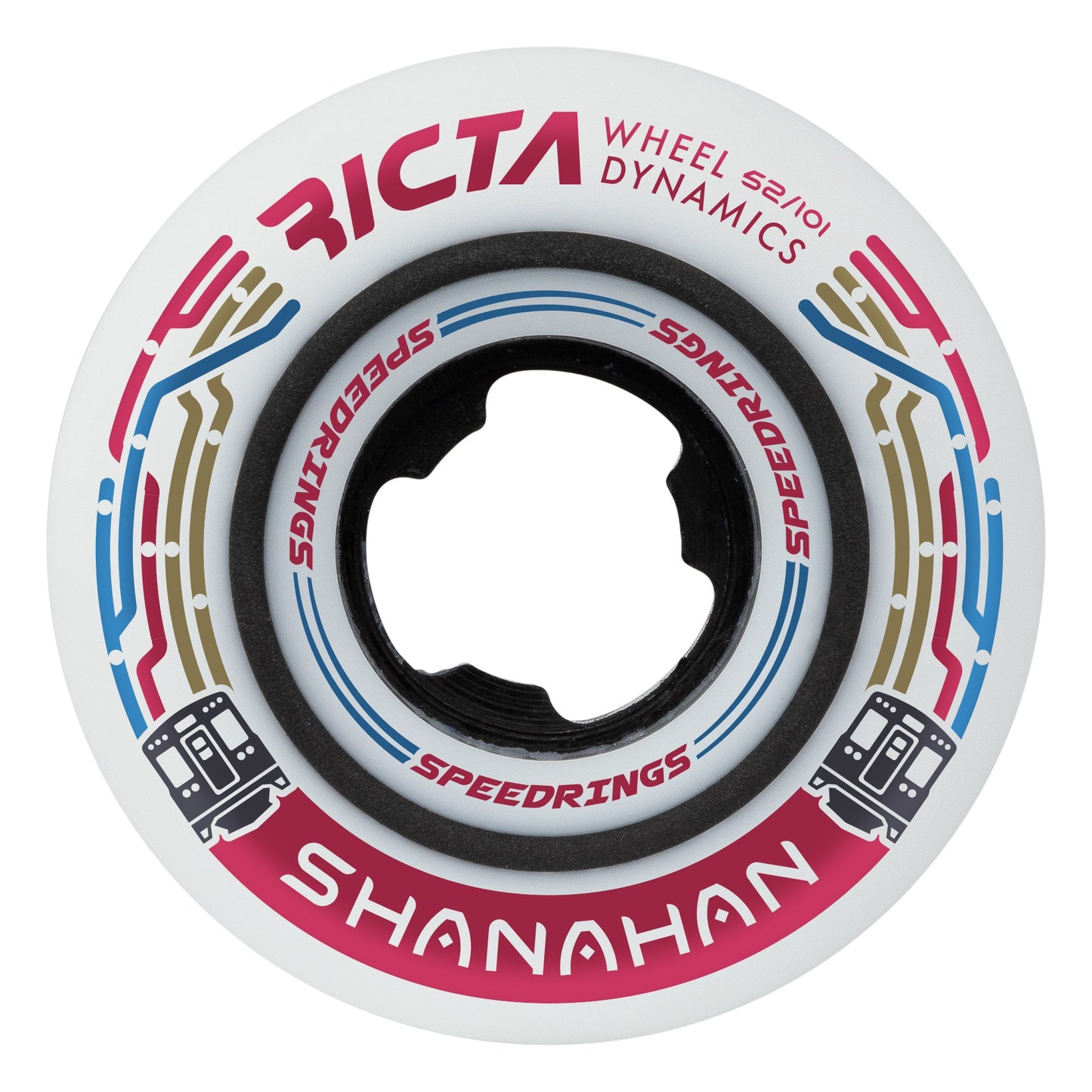 Ricta Wheels 52mm 101a Shanahan Speedrings White Slim Skateboard Wheels