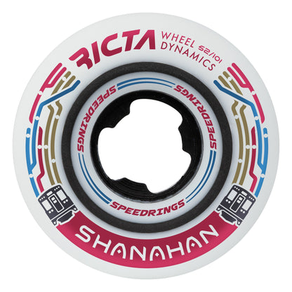 Ricta Wheels 52mm 101a Shanahan Speedrings White Slim Skateboard Wheels