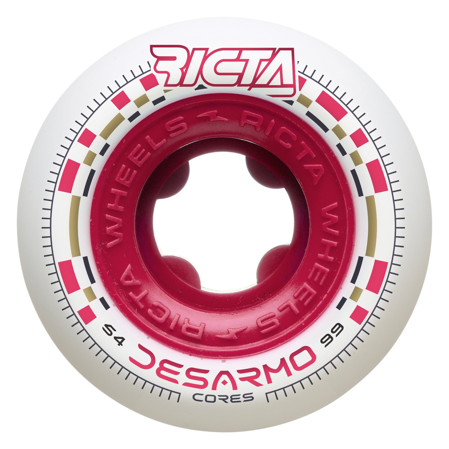 Ricta Wheels 54mm 99a Desarmo Cores White Round Skateboard Wheels