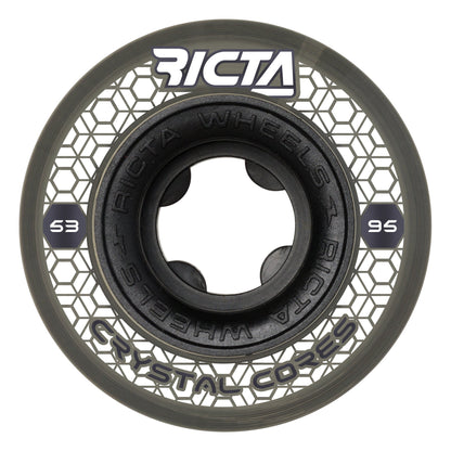 Ricta Wheels 53mm 95a Crystal Cores Clear Wide Skateboard Wheels 