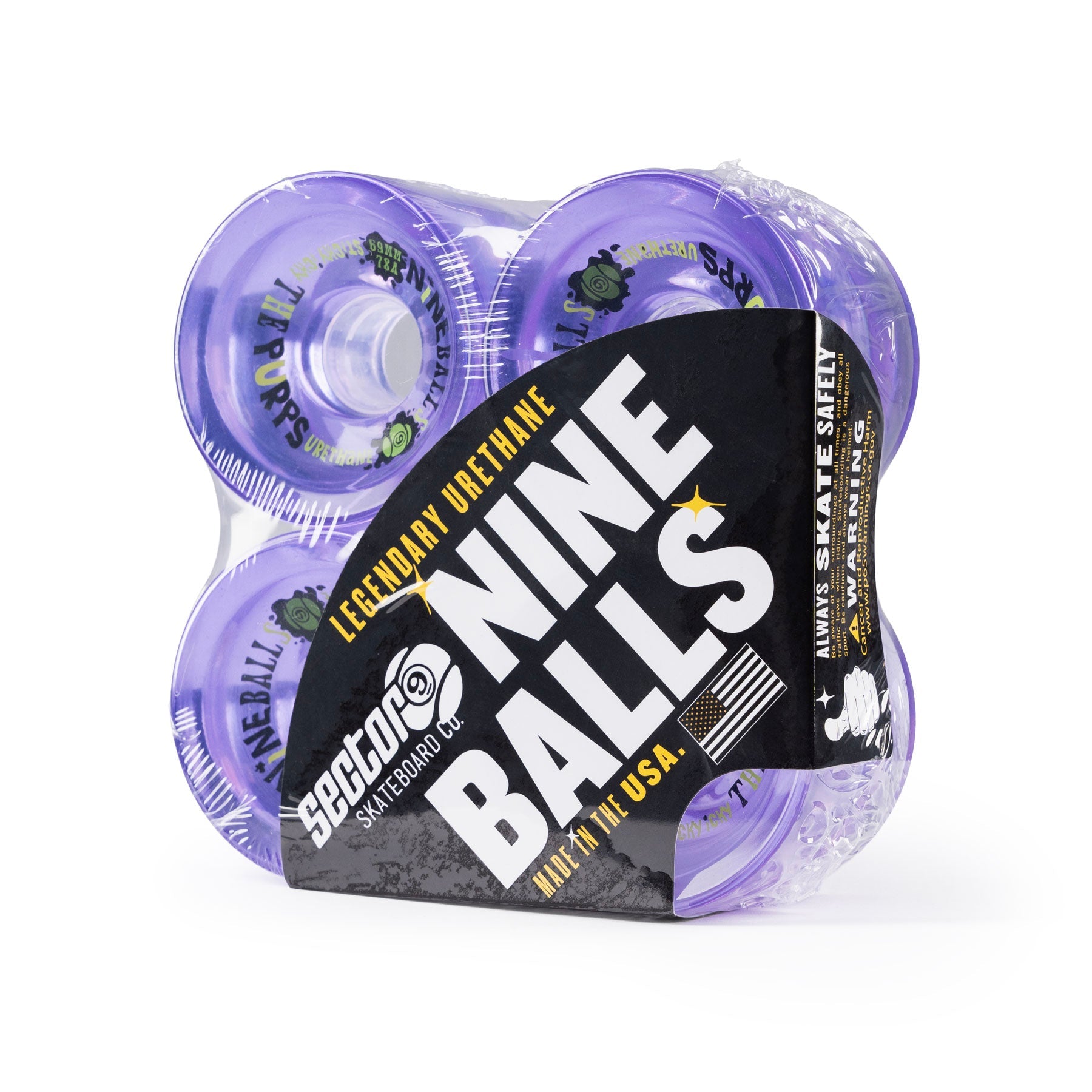 Sector 9 69mm 78a Nineballs Longboard Wheels Purple