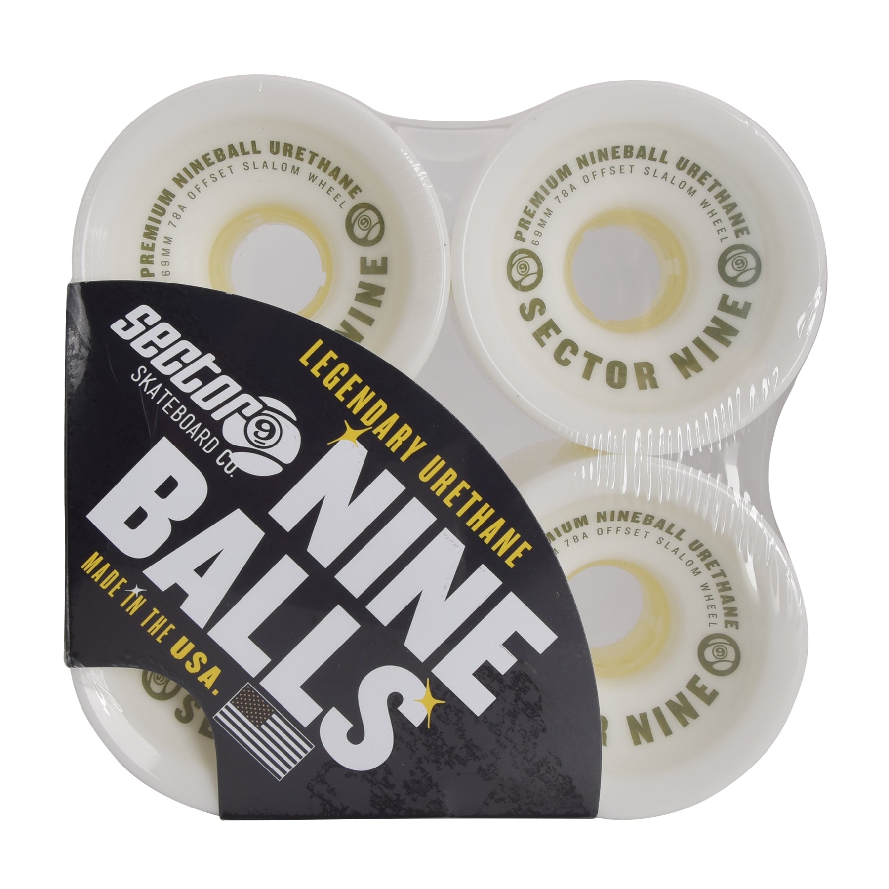 Sector 9 69mm 78a Nineballs Longboard Wheels White