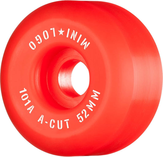 Mini Logo 52mm 101a A-Cut Red Skateboard Wheels Set of 4