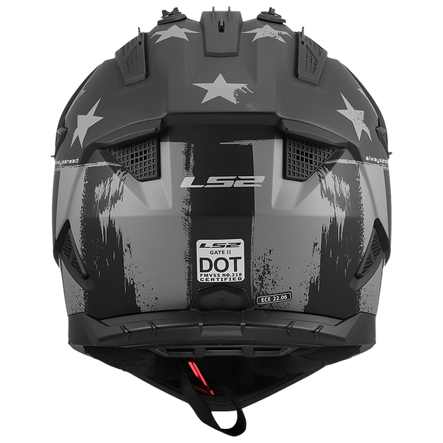 LS2 Gate II Battle Scar Full Face MX Motorcycle Helmet Matte Grey Black