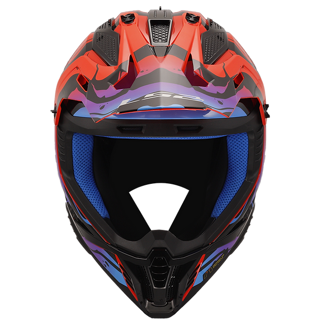 LS2 Gate II Wash Full Face MX Motorcyle Helmet Gloss Red Blue Purple