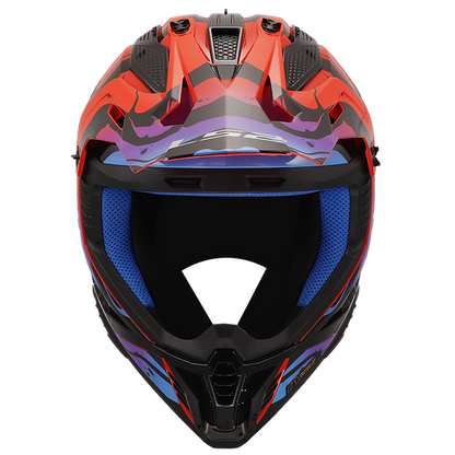 LS2 Gate II Wash Full Face MX Motorcyle Helmet Gloss Red Blue Purple