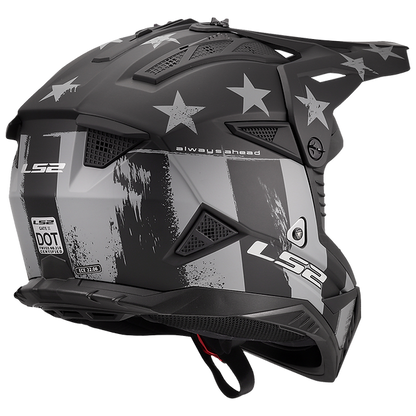 LS2 Gate II Battle Scar Full Face MX Motorcycle Helmet Matte Grey Black