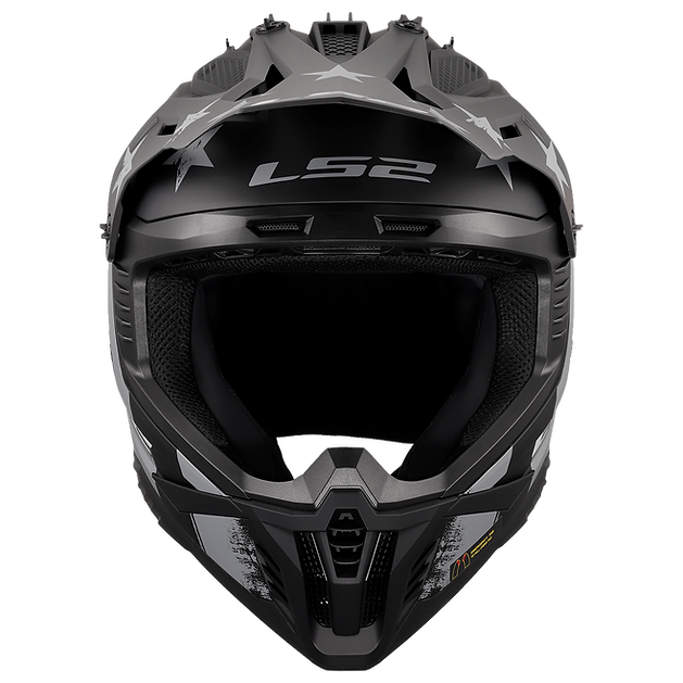 LS2 Gate II Battle Scar Full Face MX Motorcycle Helmet Matte Grey Black