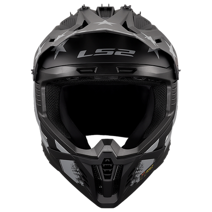 LS2 Gate II Battle Scar Full Face MX Motorcycle Helmet Matte Grey Black