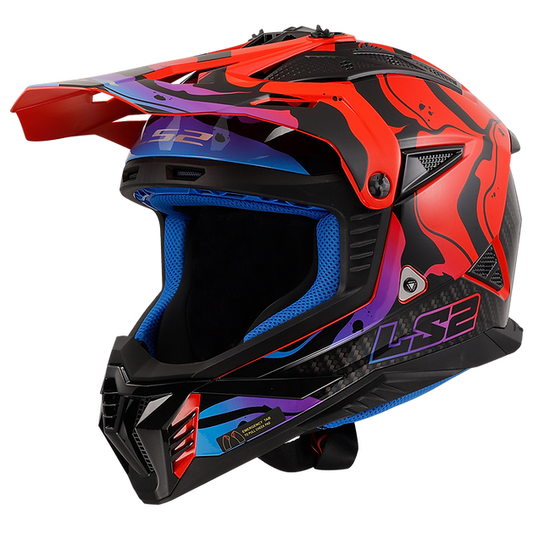 LS2 Gate II Wash Full Face MX Motorcyle Helmet Gloss Red Blue Purple