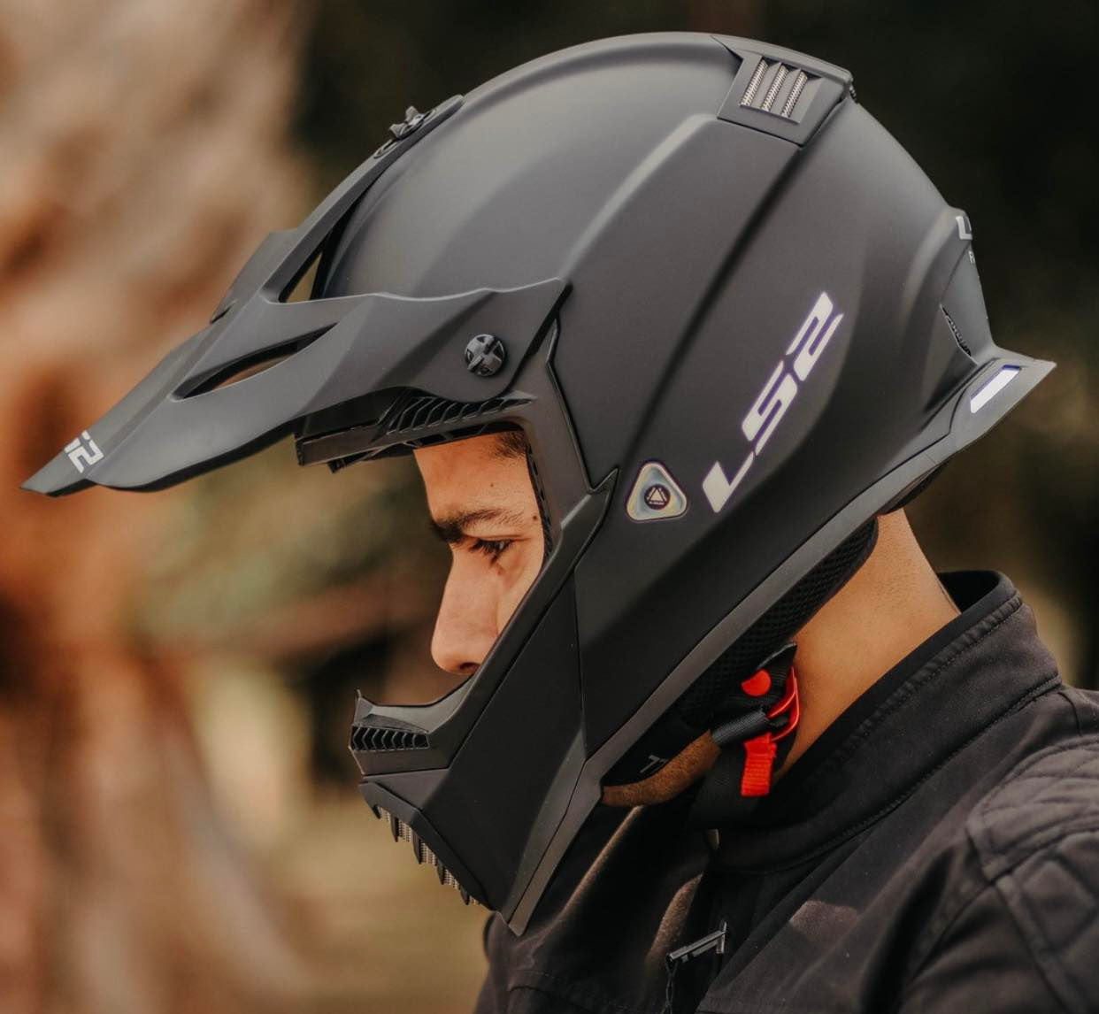 LS2 Youth Gate Solid Full Face MX Motorcycle Helmet, Matte Black, Small