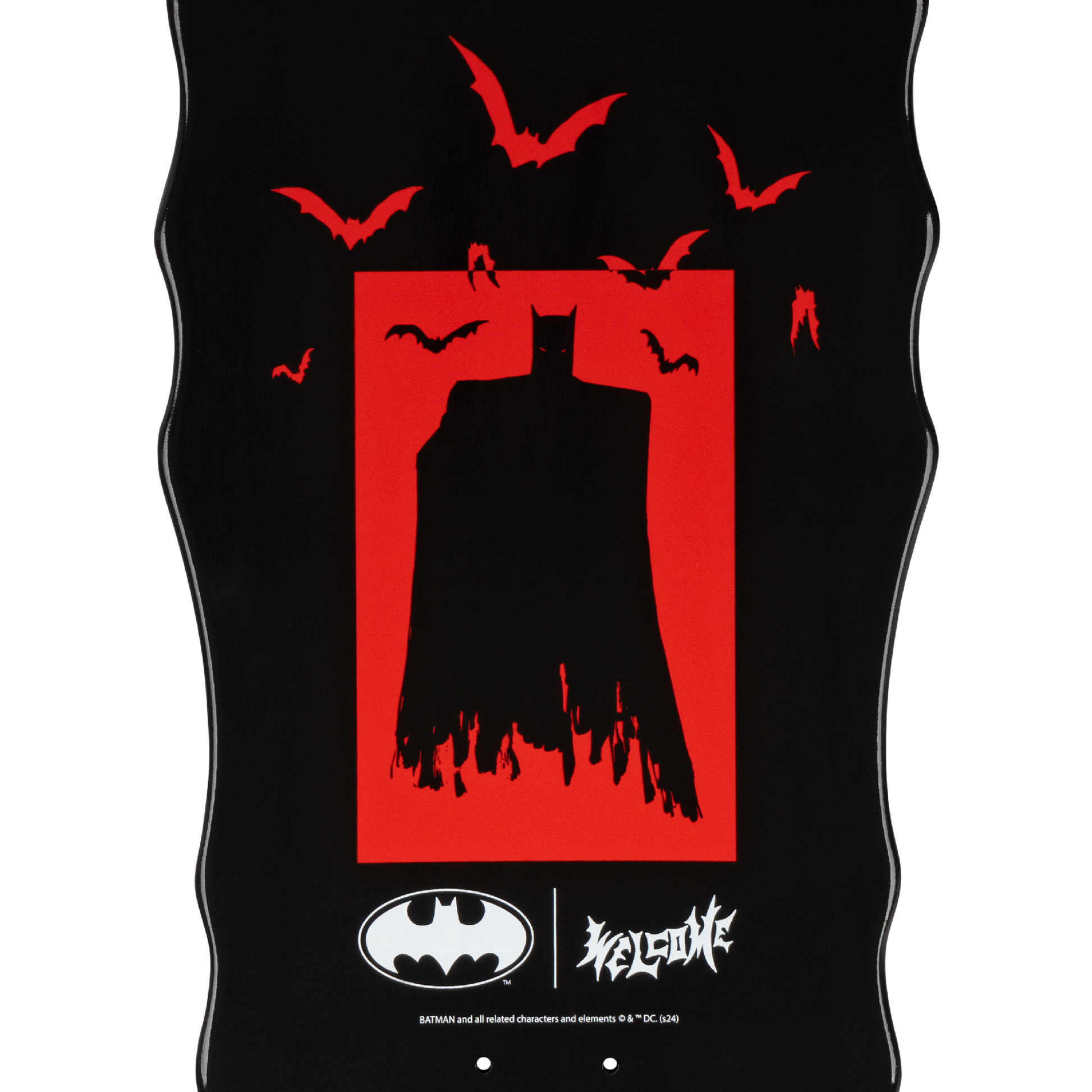 Welcome x Batman Bane and Scarecrow 10.0in x 31.0in Widow Shaped Skateboard Deck