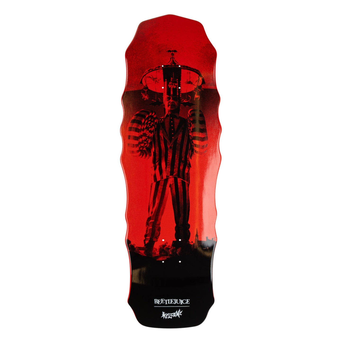Welcome x Beetlejuice Carousel 10.0in x 31.0n Widow Skateboard Deck