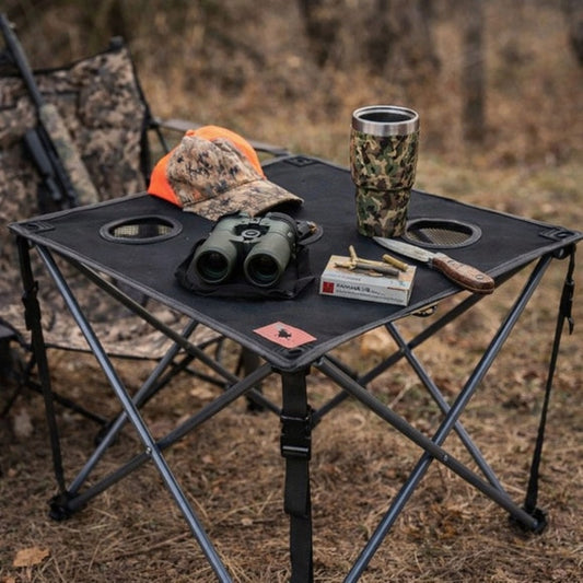 Folding Table With Cup Holders and Carry Bag