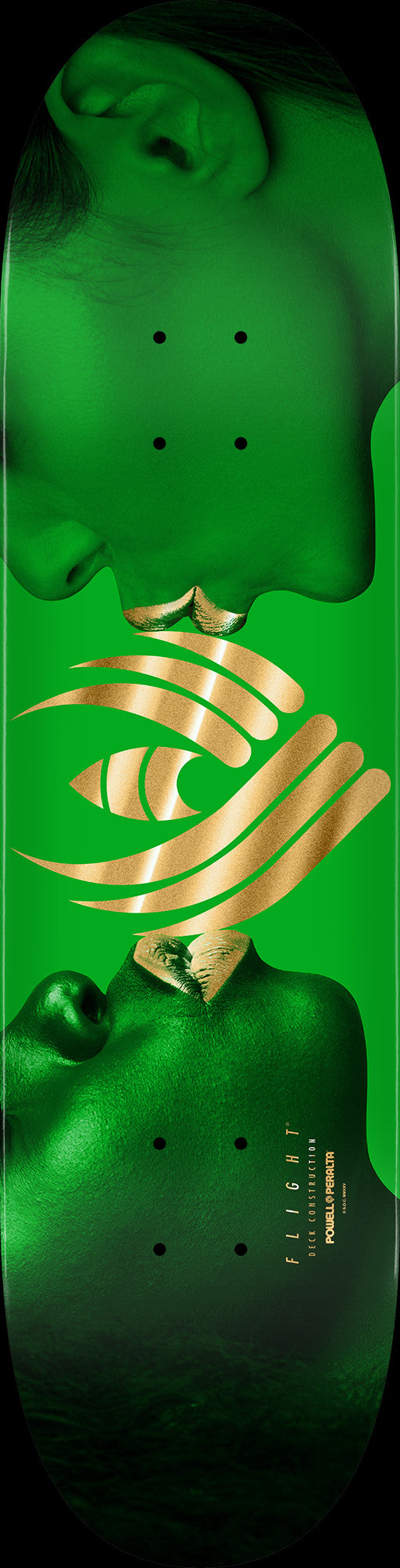 Powell Peralta Kiss Green/Gold Foil Flight 8.5in x 32.08in Skateboard Deck