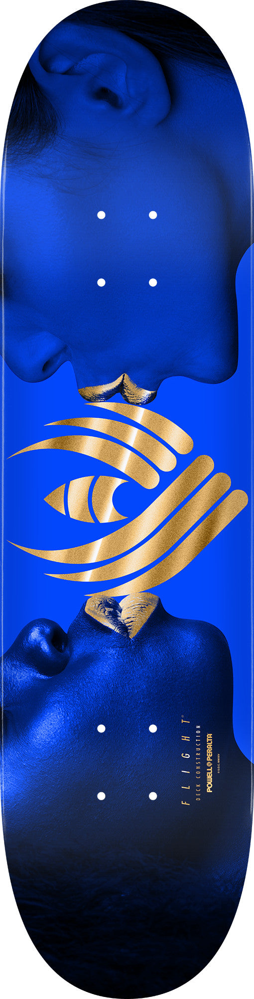 Powell Peralta Kiss FLIGHT Blue/Gold Foil 8.63in x 32.2in Skateboard Deck