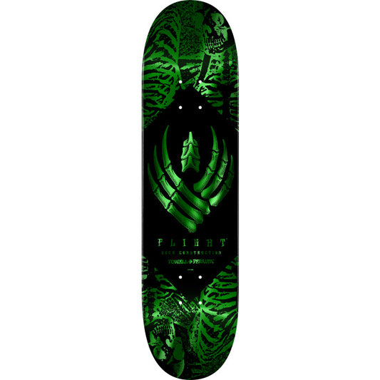Powell Peralta Skeleton Green/Gold Foil Flight 8.5in x 32.08in Skateboard Deck