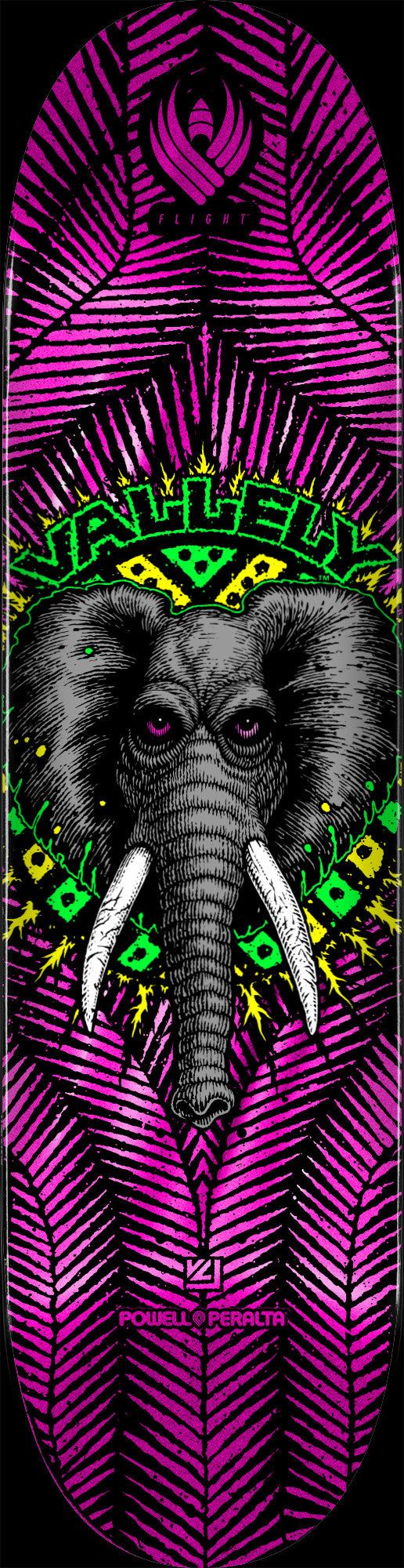 Powell Peralta Mike Vallely Elephant Pink Foil FLIGHT 8.38in x 32.08in Skateboard Deck