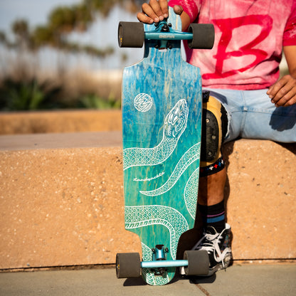 Landyachtz Drop Cat 33 Python Drop Through Rocker Freeride Longboard Complete