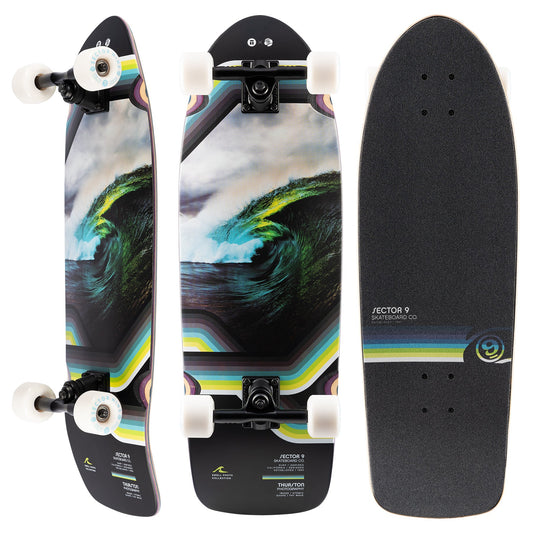 Sector 9 Fat Wave Fury Kicktail Cruiser Longboard Complete