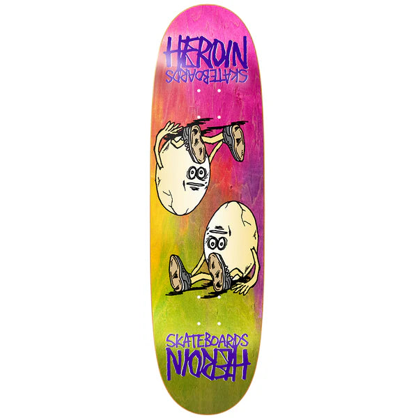 Heroin Symmetrical Rainbow Egg Shaped 8.75in x 31.625in Twin Tip Skateboard Deck