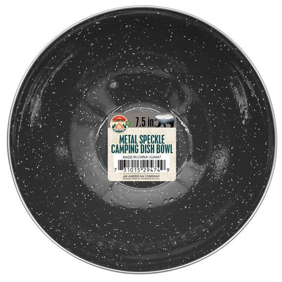 7.5" Metal Speckle Camping Dish Bowl