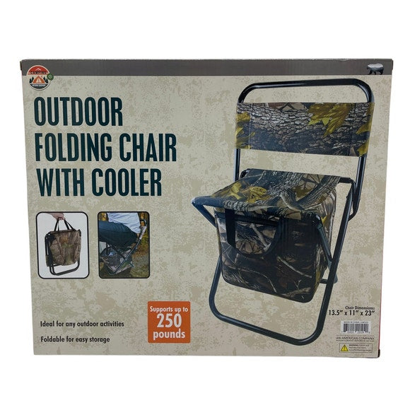 Camouflage Outdoor Folding Chair with Cooler Bag