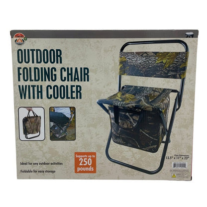 Camouflage Outdoor Folding Chair with Cooler Bag