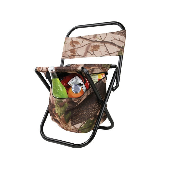 Camouflage Outdoor Folding Chair with Cooler Bag