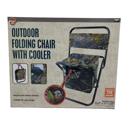 Camouflage Outdoor Folding Chair with Cooler Bag