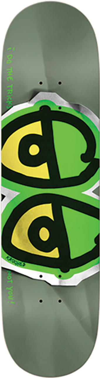 Krooked DBX Eyes Light Green 8.25in x 32.00in Skateboard Deck