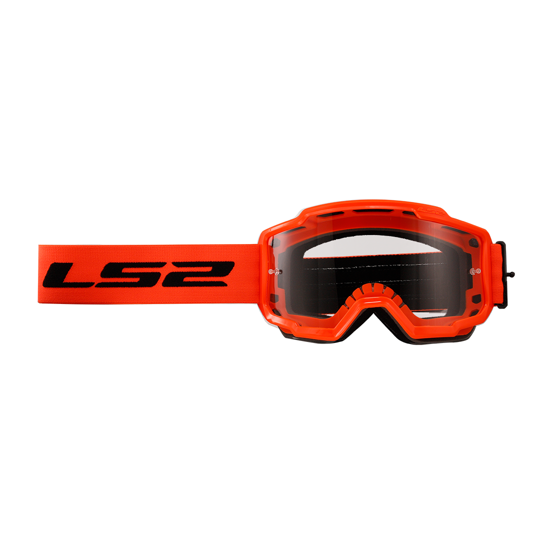 LS2 Charger MX Motocross Goggle HiViz Orange