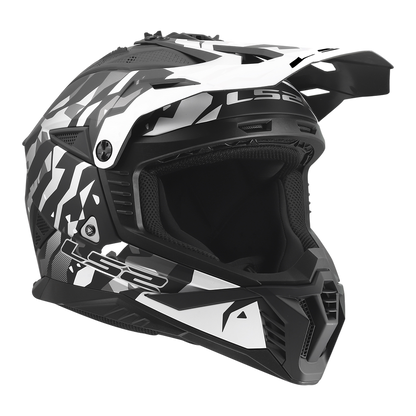 LS2 Gate II Electra Full Face MX Motorcyle Helmet Matte Black Gray