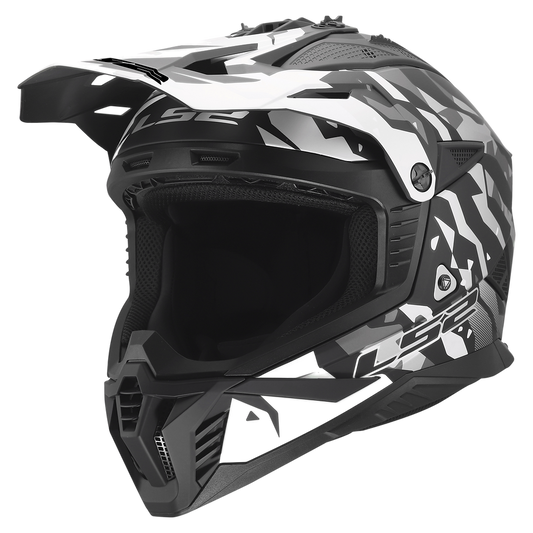 LS2 Gate II Electra Full Face MX Motorcyle Helmet Matte Black Gray